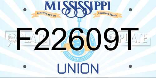 F22609T Mississippi License Plate