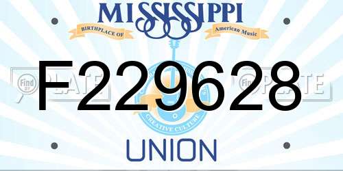 F229628 Mississippi License Plate