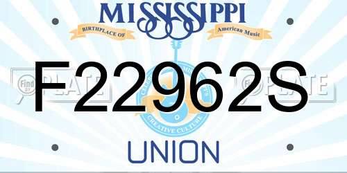 F22962S Mississippi License Plate