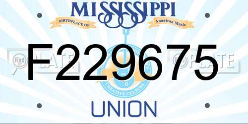 F229675 Mississippi License Plate