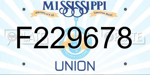 F229678 Mississippi License Plate