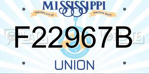 F22967B Mississippi License Plate