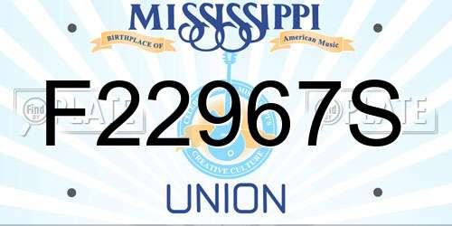 F22967S Mississippi License Plate