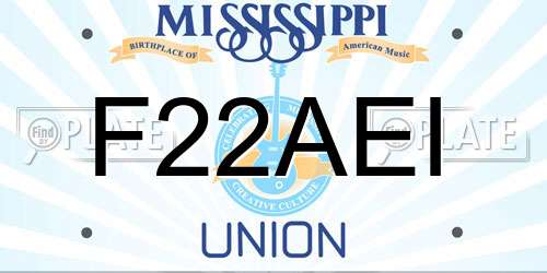 F22AEI Mississippi License Plate