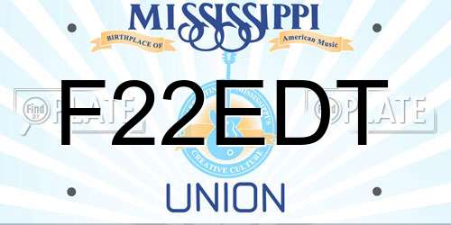 F22EDT Mississippi License Plate