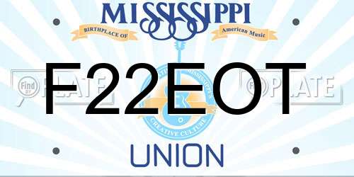 F22EOT Mississippi License Plate