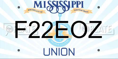 F22EOZ Mississippi License Plate
