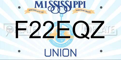 F22EQZ Mississippi License Plate