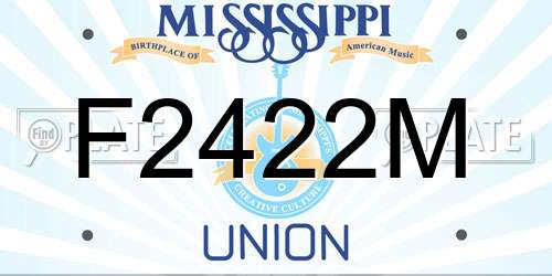 F2422M Mississippi License Plate