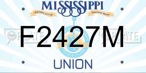 F2427M Mississippi License Plate