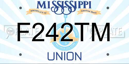 F242TM Mississippi License Plate