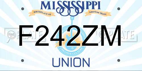 F242ZM Mississippi License Plate