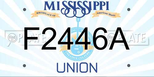F2446A Mississippi License Plate