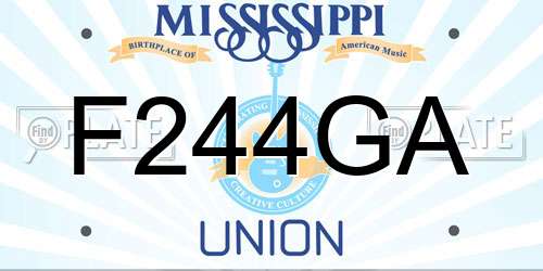 F244GA Mississippi License Plate