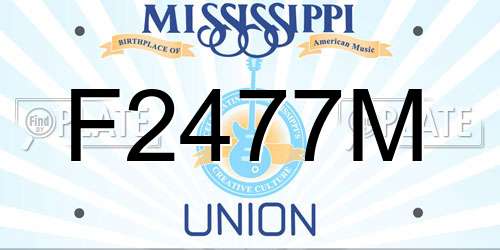 F2477M Mississippi License Plate