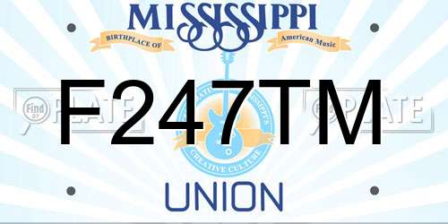 F247TM Mississippi License Plate