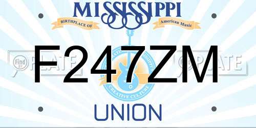 F247ZM Mississippi License Plate