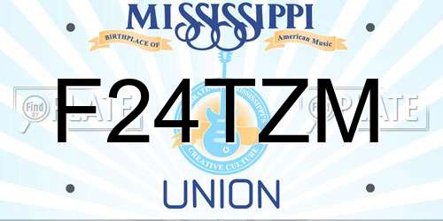 F24TZM Mississippi License Plate