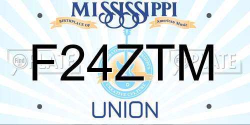 F24ZTM Mississippi License Plate
