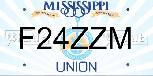 F24ZZM Mississippi License Plate