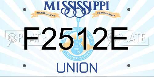 F2512E Mississippi License Plate