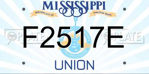 F2517E Mississippi License Plate