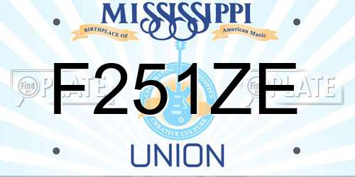 F251ZE Mississippi License Plate