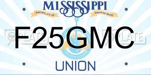 F25GMC Mississippi License Plate
