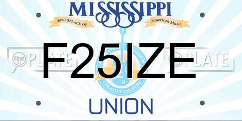 F25IZE Mississippi License Plate