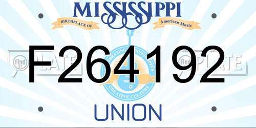 F264192 Mississippi License Plate
