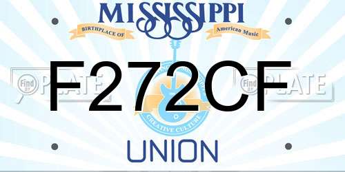 F272CF Mississippi License Plate