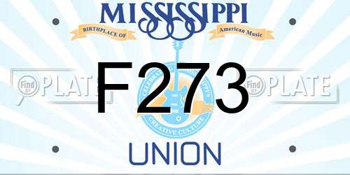 F273 Mississippi License Plate
