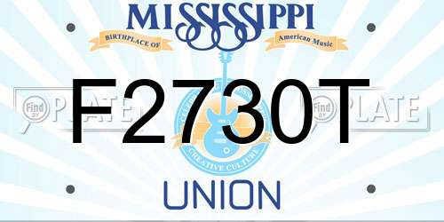 F2730T Mississippi License Plate