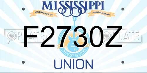 F2730Z Mississippi License Plate