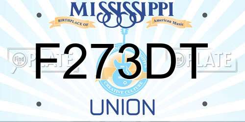F273DT Mississippi License Plate