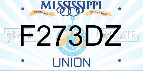 F273DZ Mississippi License Plate