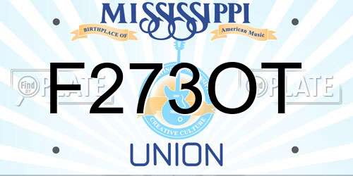 F273OT Mississippi License Plate