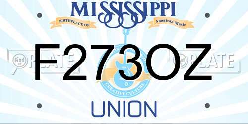 F273OZ Mississippi License Plate