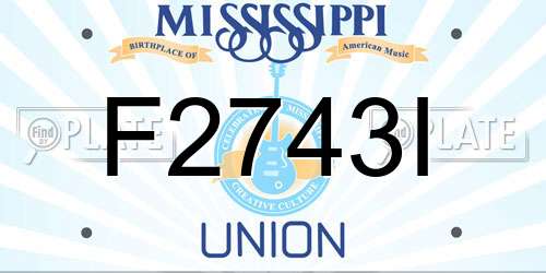 F2743I Mississippi License Plate