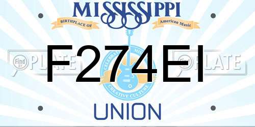 F274EI Mississippi License Plate