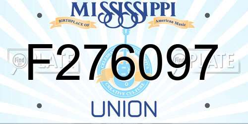 F276097 Mississippi License Plate