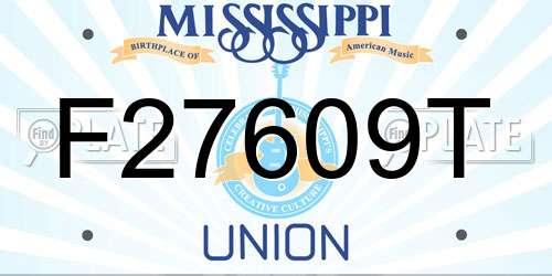 F27609T Mississippi License Plate