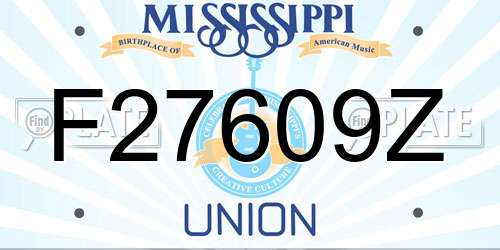 F27609Z Mississippi License Plate