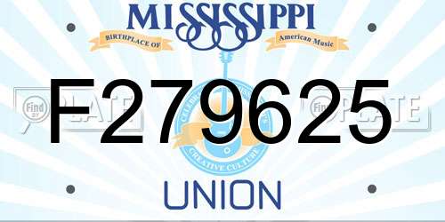 F279625 Mississippi License Plate