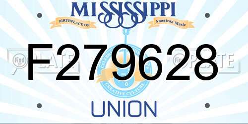 F279628 Mississippi License Plate
