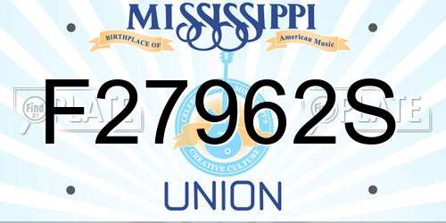 F27962S Mississippi License Plate