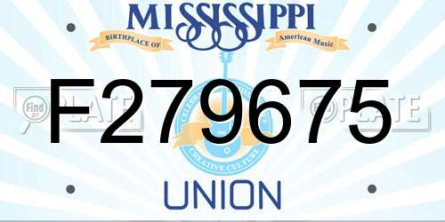 F279675 Mississippi License Plate