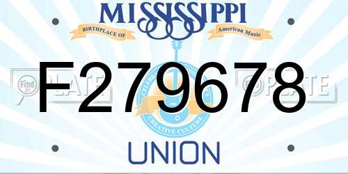 F279678 Mississippi License Plate