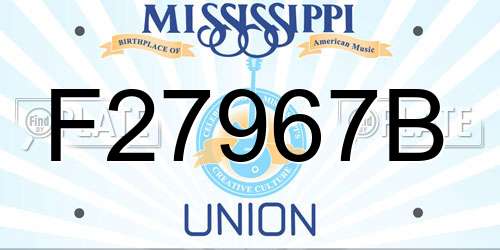 F27967B Mississippi License Plate