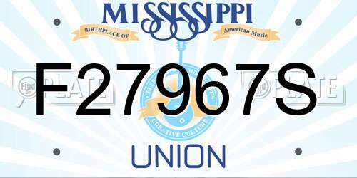 F27967S Mississippi License Plate